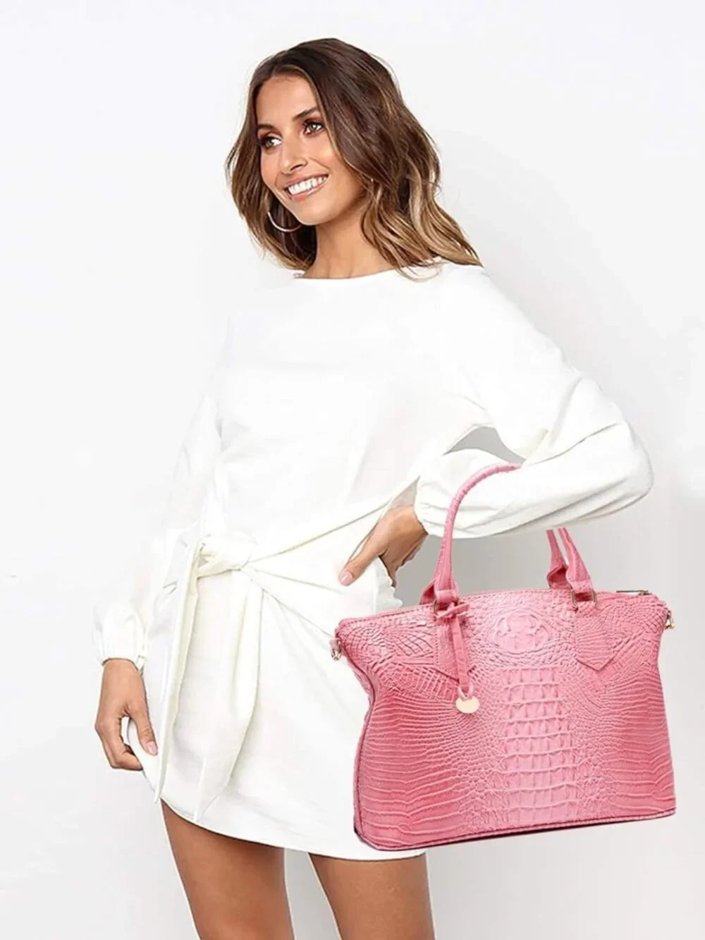 Stylish Crocodile Handbag for Women | Chic Satchel Purse with Shoulder Strap